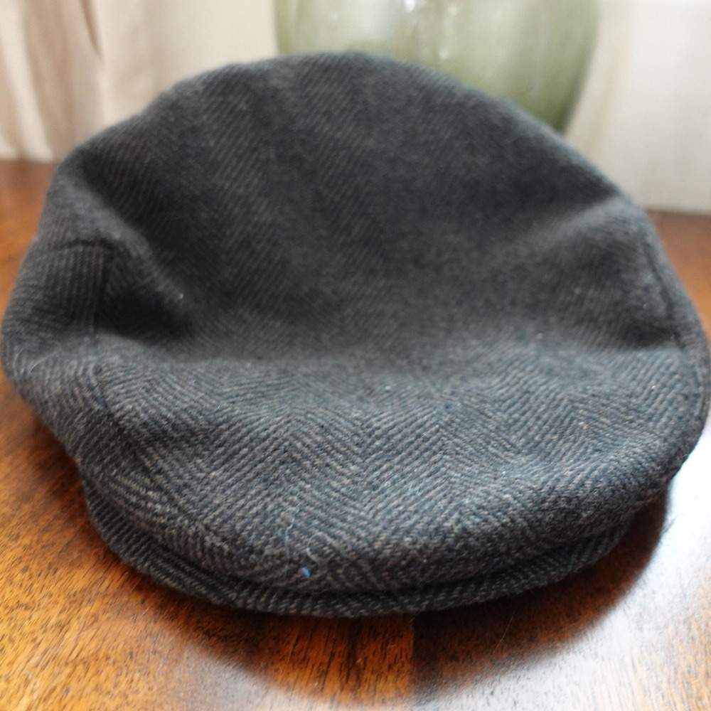 Vintage brown tweed cap hat size Small‎ old money granpacore